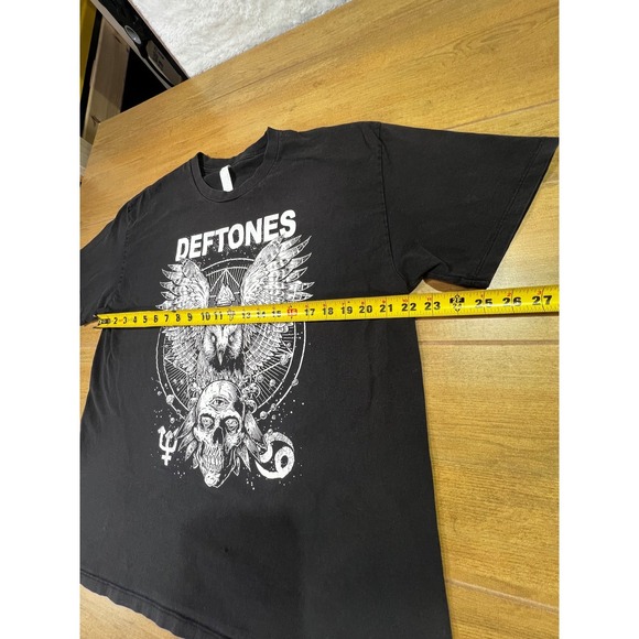 Deftones Graphic T Shirt Black Owl Skull Print Men's Size XL - Picture 6 of 6